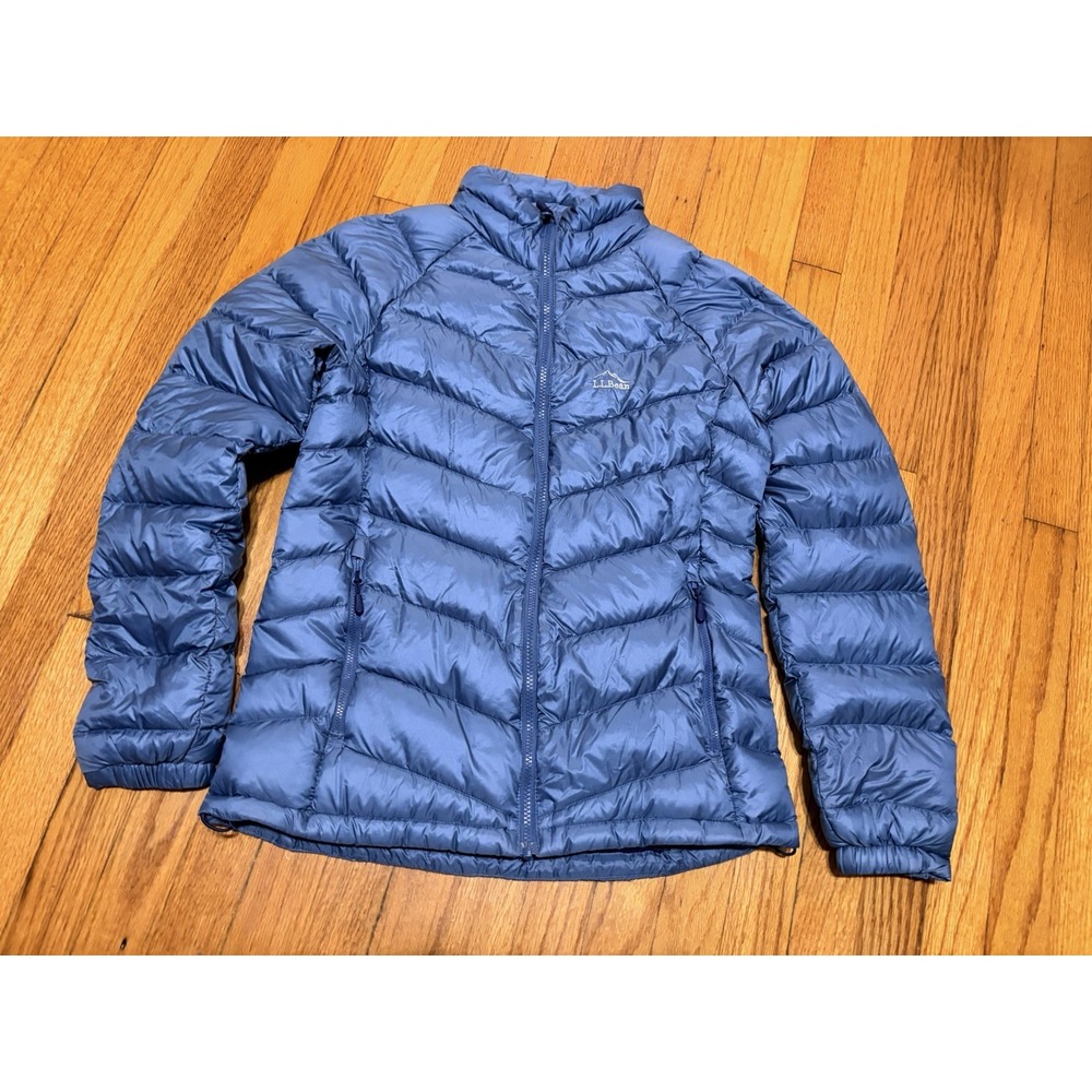 LL Bean Ultralight 850 Down Jacket Womens Size S Teal Packable Flawed